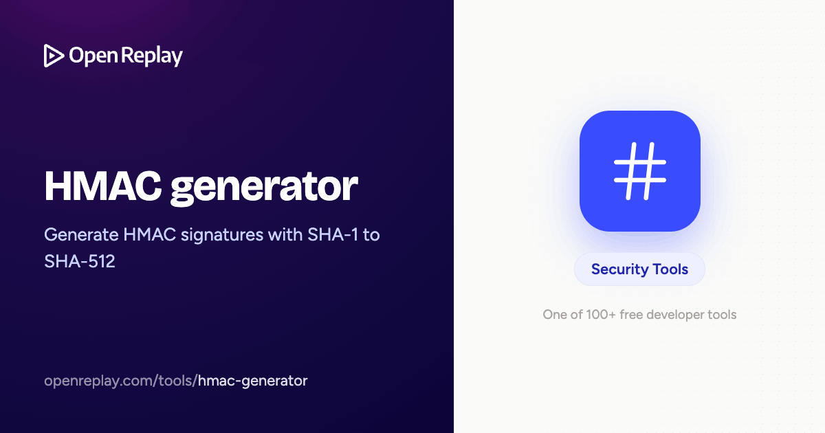 Generador de HMAC – SHA-1, SHA-256, SHA-512 | OpenReplay